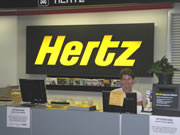 airport car hire, hertz desk
